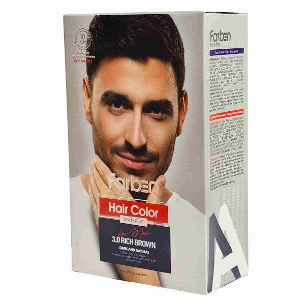 شامپو رنگ مو فاربن مدل قهوه‌ای تیره 3.0