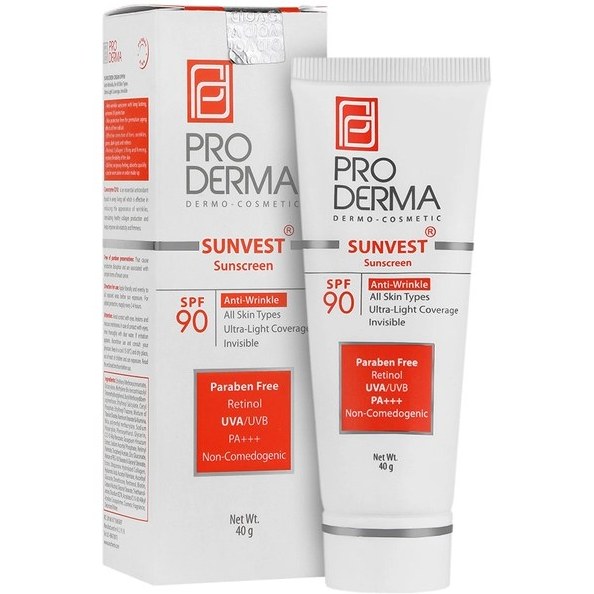 کرم ضد آفتاب و ضد چروک پرودرما SPF90 بی رنگ
